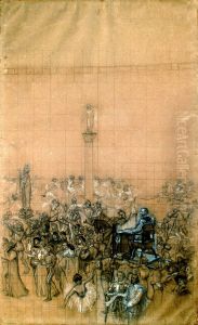 Santo Ambrosio - Cartao de transferencia para o pano de boca do Theatro Municipal do Rio de Janeiro by Eliseu Visconti