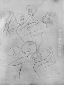 Figuras dancando - Esboco para "Oreadas"