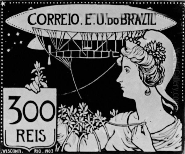 A Aeronautica - Projeto para selo integrante da colecao vencedora do concurso dos Correios de 1904 - view 1