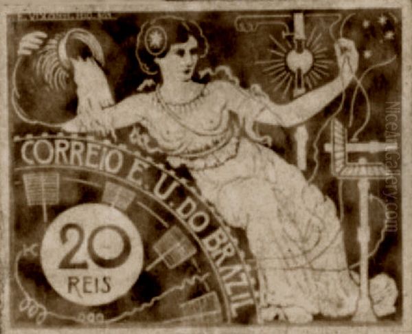 A Eletricidade - Projeto para selo integrante da colecao vencedora do Concurso dos Correios de 1904 - view 1