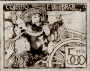 O Descobrimento - Projeto para selo integrante da colecao vencedora do concurso dos Correios de 1904 O Descobrimento - Projeto para selo integrante da colecao vencedora do concurso dos Correios de 1904