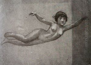 Figura Feminina - Estudo para o painel do foyer do Theatro Municipal do Rio de Janeiro by Eliseu Visconti