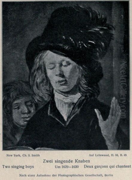 Singing Youth with a boy at his right - view 1