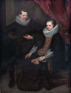 Dobbeltportraet af et aegtepar by Cornelis De Vos