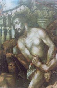 Flagelacao de Cristo, da colecao Museu Historico Nacional by Cuzco School