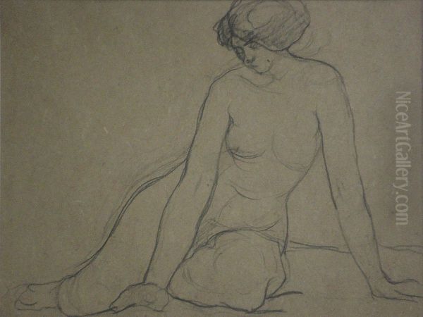 Nu feminino sentado - view 1