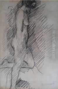 Nu feminino de perfil by Eliseu Visconti