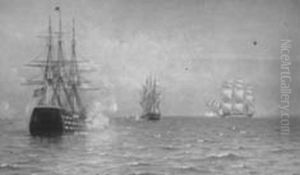 Nau Dom Pedro I e Fragata Niteroi, da colecao Museu Historico Nacional by Carlos Balliester