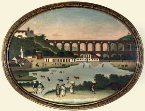 Lagoa do Boqueirao e Aqueduto da Carioca, da colecao Museu Historico Nacional