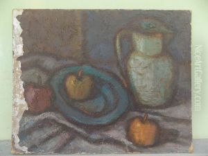 Still life (three apple and bark) by Bela Pehan