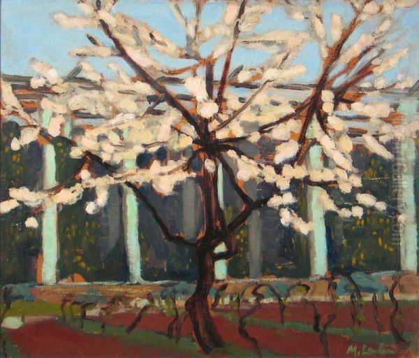 Pink blossoming tree - view 1