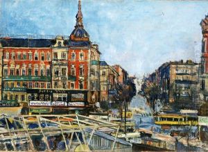 street scene in Berlin-Schoneberg by Erich Buttner