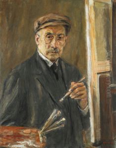 Self-Portrait Wearing a Coat with Brush and Palette