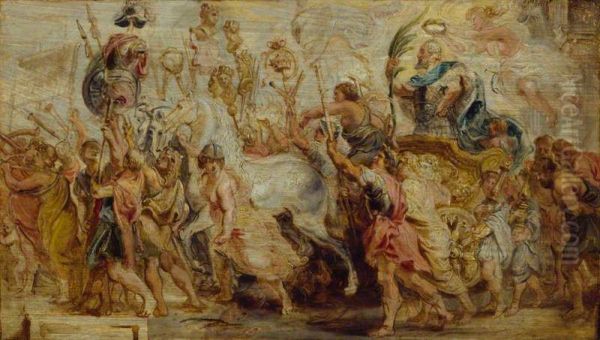 The entry of King Henry IV of France in Paris after the battle of Ivry - view 1