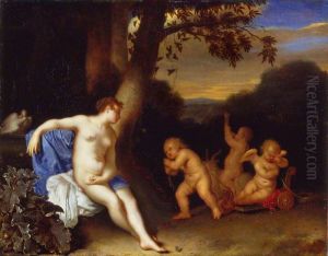 Venus, Cupid and two amoretti by Frans van Mieris