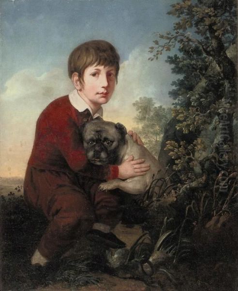 Boy with a dog - view 1