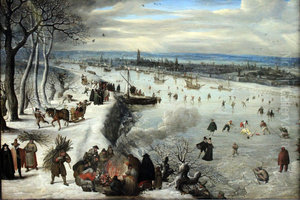 View of Antwerp with Frozen Schelde