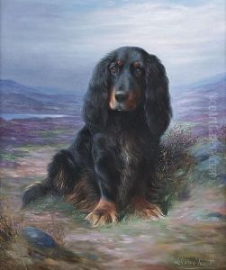 Cocker Spaniel In A Highland Landscape by Lilian Cheviot