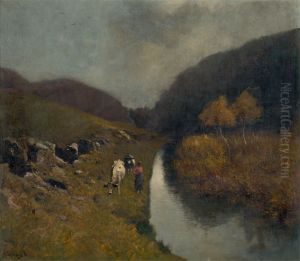 Krajina s kravami by Bela Spanyi