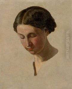 Studia hlavy dievcata by Frantisek Klimkovic