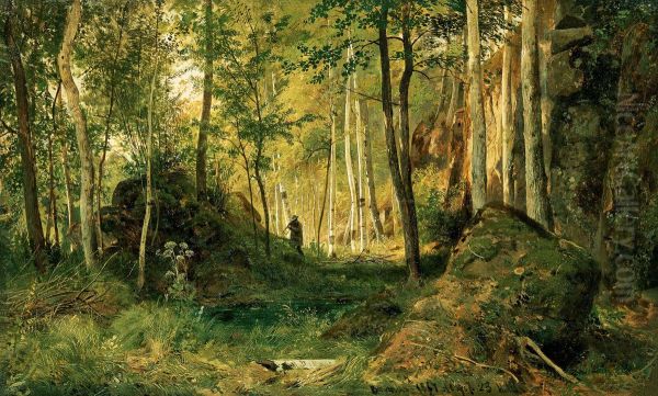 Landscape with a hunter. Valaam Island - view 1