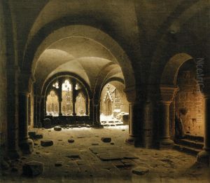 Klosterhalle im Schnee by Carl Hasenpflug