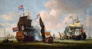 The Dutch Fleet in the Harbor of Amsterdam by Abraham Storck