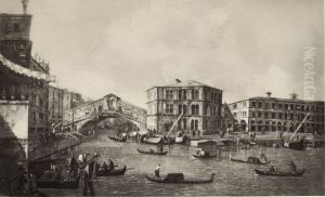 Canal Grande with Rialto Bridge by Francesco Guardi
