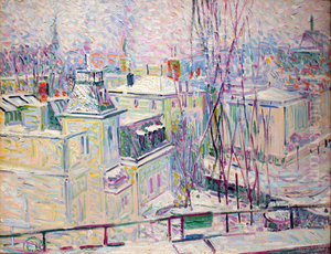 Snow-covered roofs