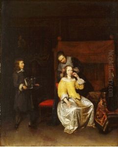 Young woman at her toilet