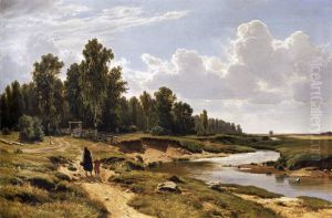 Ligovka River in Konstantinovka, near St. Petersburg by Ivan Shishkin