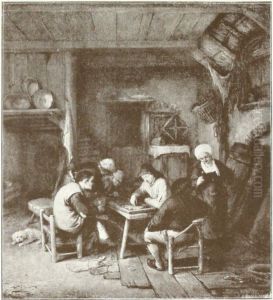 Peasants Playing Tric Trac by Adriaen van Ostade