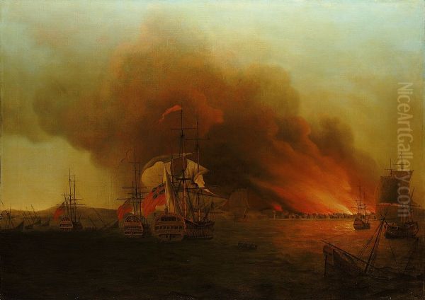 Taking and destruction of the port of Paita in 1741 by the squadron of George Anson. - view 1