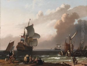 Coastal Scene with a Man-of-War and other Vessels Coastal Scene with a Man-of-War and other Vessels