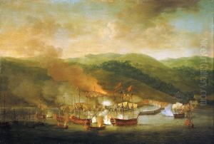 Bombarding of Bastia in 1745 by Samuel Scott