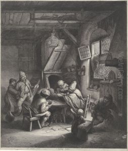 Fight at an inn by Adriaen van Ostade
