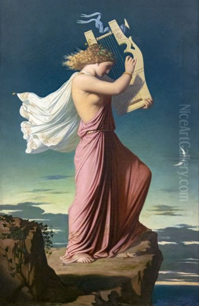 Sappho playing the lyreFrancais:Sapho jouant de la LyreItaliano:Saffo suona la lira - view 1