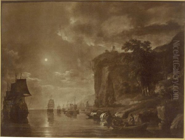 Seascape in moonlight - view 1