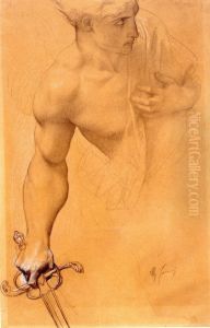 Studie eines Engels aus dem verlorenen Paradies by Alexandre Cabanel