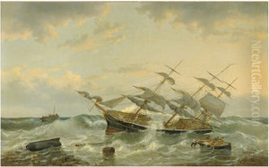 The three-master 'Constant' off the coast of New Guinea The three-master 'Constant' off the coast of New Guinea