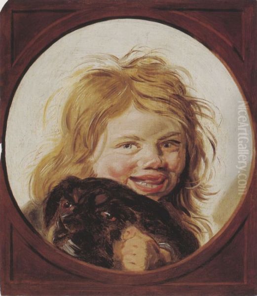 Boy with a dog - view 1