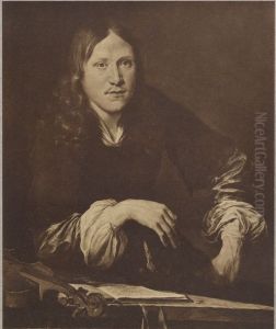 Portrait of a man, possibly a self portrait of Adriaen van der Velde (1636-1672) by Adriaen Van De Velde