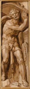 Samson Grasping the Gates of Gaza by Maarten Van Heemskerck