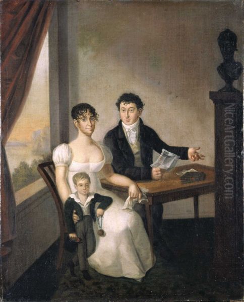 Portrait of Johannes Thrane with family - view 1