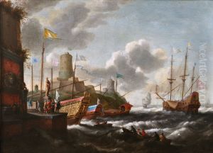The Turkish harbour town of Samos by Jan Peeters the Elder