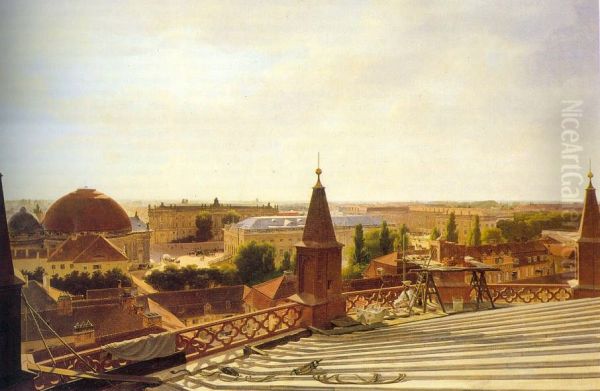 The Opera place in Berlin, View frm the roof of the Friedrichswerdersche church - view 1