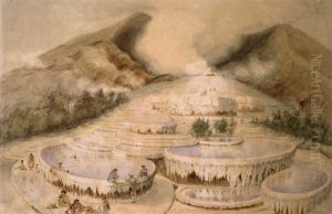 Crater of White Terrace. by Charles Heaphy