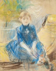 Fillette au jersey bleu by Berthe Morisot