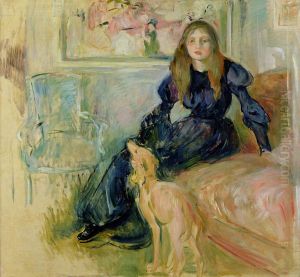 Julie Manet et sa levrette Laerte