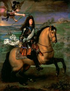 Louis XIV on horseback crowned with Victory before the siege of Namur by Pierre Mignard I